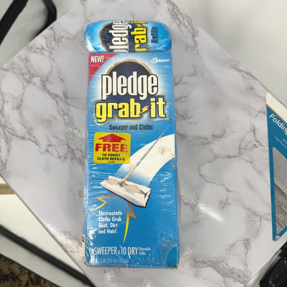 Pledge Grab It‎ Sweeper & 10 Dry Disposable Cloths New Sealed Discontinued NIB